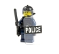 Preview: Custom policeman from LEGO® parts and custom accessories blue weapon helmet shield