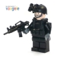 Preview: Custom Figure US SWAT Soldier with Gun made of LEGO bricks