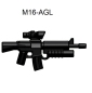 Preview: Brickarms M16-AGL Gun black for LEGO figures