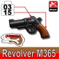 Preview: Custom Minifig.cat Revolver M365 schwarz braun für LEGO Figuren