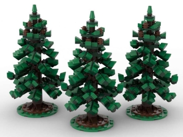 BlueBrixx Fir trees, set of 3 741 parts