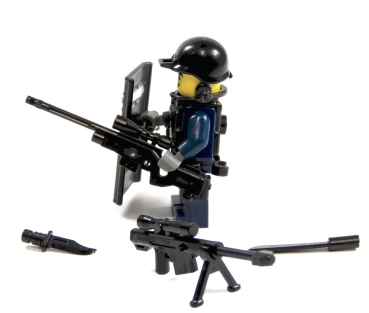 Custom Figure Police made of LEGO® parts an Custom accessories Shild Police