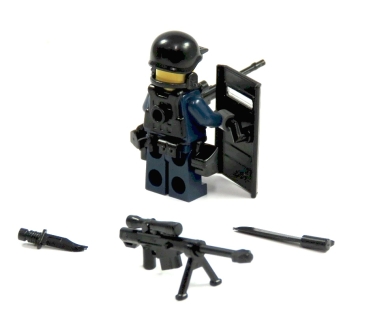 Custom Figure Police made of LEGO® parts an Custom accessories Shild SWAT