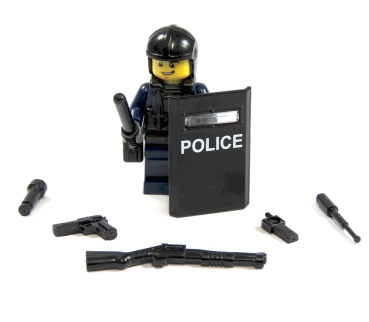 Custom Figure Police made of LEGO® parts an Custom accessories SWAT Shild