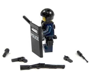 Custom Figure Police made of LEGO® parts an Custom accessories SWAT Shild