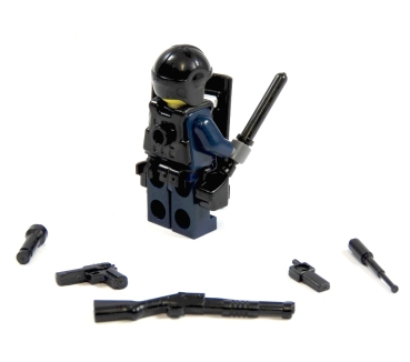 Custom Figure Police made of LEGO® parts an Custom accessories SWAT Shild