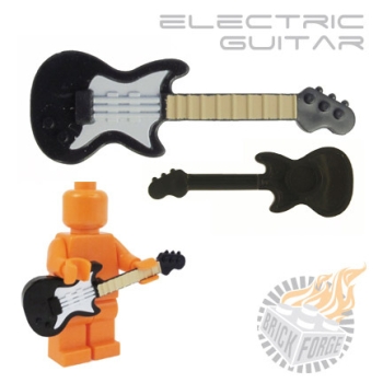 Custom Brick Forge Electric Guitar for LEGO figures printet black white