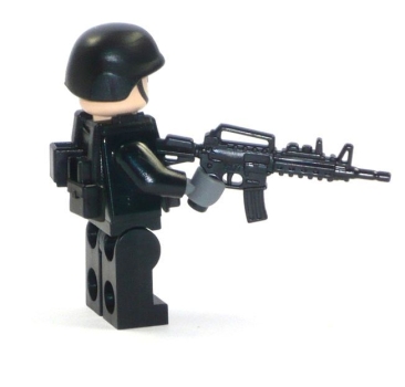 Custom Figure US SWAT Soldier with Gun made of LEGO bricks