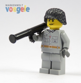 Custom soldier gray WW2 figure netting helm and Bazooka LEGO® parts