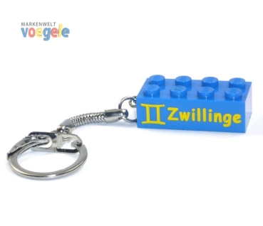 Custom keychain with the star sign Gemini made of LEGO® parts!