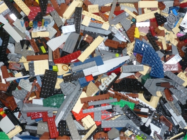 1 kg LEGO special colors, tan, gray, black from Star Wars, Harry Potter, etc.