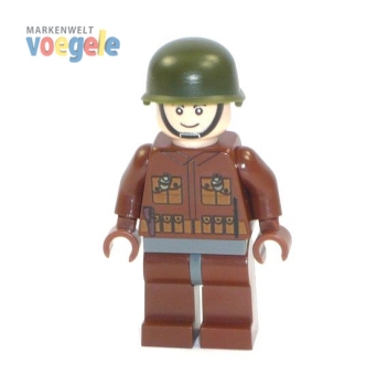 Custom Figure CustomBricks U.S. Soldier tan made of LEGO bricks with printed head