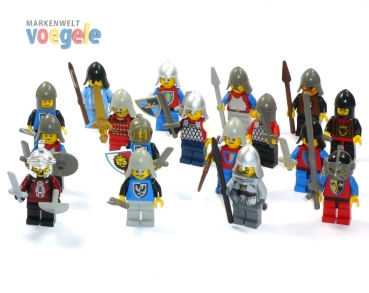 10 LEGO knight figures with weapen