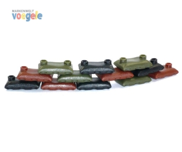 Custom 12 sandbags for LEGO figures green tan brown