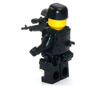 Custom Figur Spezialeinheit SWAT aus LEGO® Teilen mit Custom Cap und Waffe black R1/R1/F2