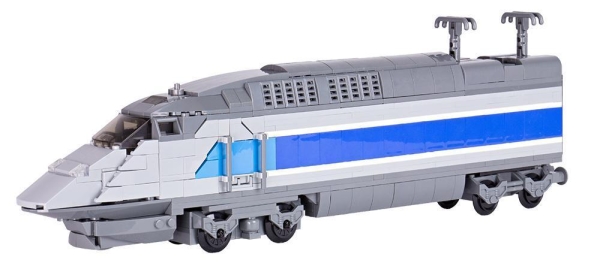 BlueBrixx Express Train grey blue 3076 parts 102743