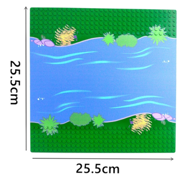 Base plate river with stones and terrain 32x32 knob