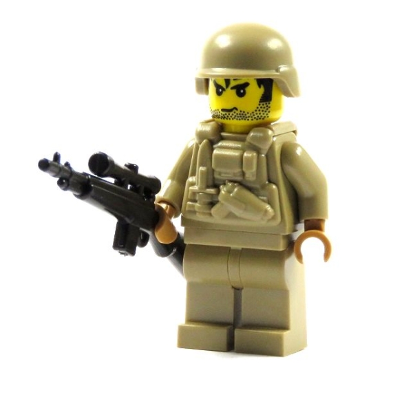 SWAT Custom Figure from LEGO parts and BrickArms parts tan dark