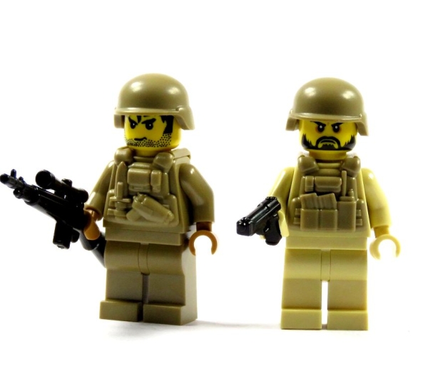 2 SWAT Custom Figure from LEGO parts and BrickArms parts tan dark and tan