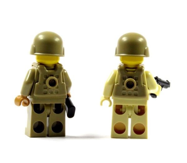2 SWAT Custom Figure from LEGO parts and BrickArms parts tan dark and tan