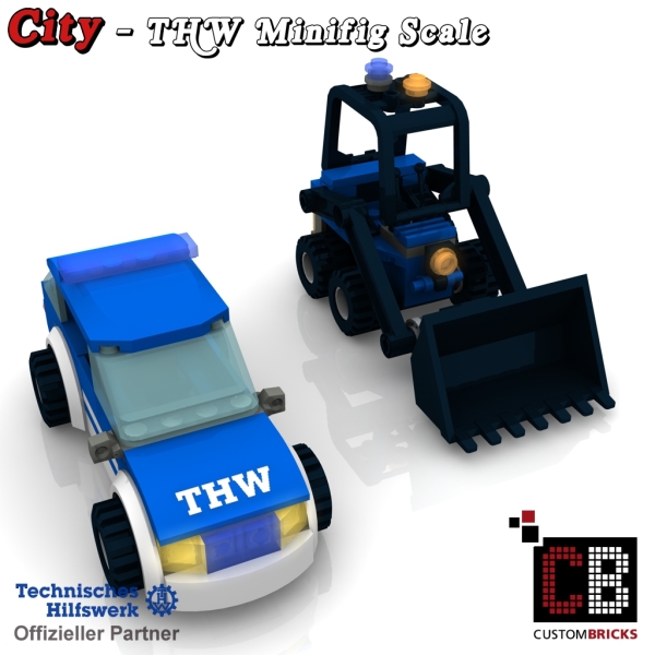 Custom THW Model instruction - Mini excavator with passenger car