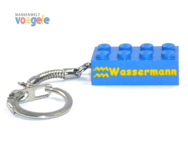 Custom keychain with the star sign Aquarius made of LEGO® parts!