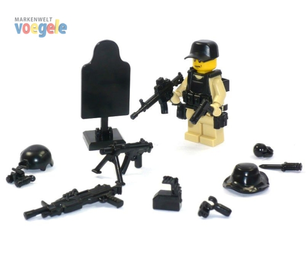 Custom Figure Navy soldier made of LEGO bricks black