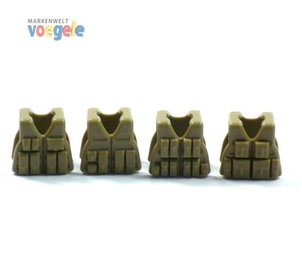 4 Brickarms Custom Westen für LEGO® Figuren NEU 4 Stück Polizei Police dark tan